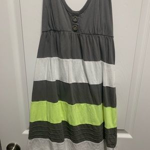Fox XS Grey and Yellow Striped Dress